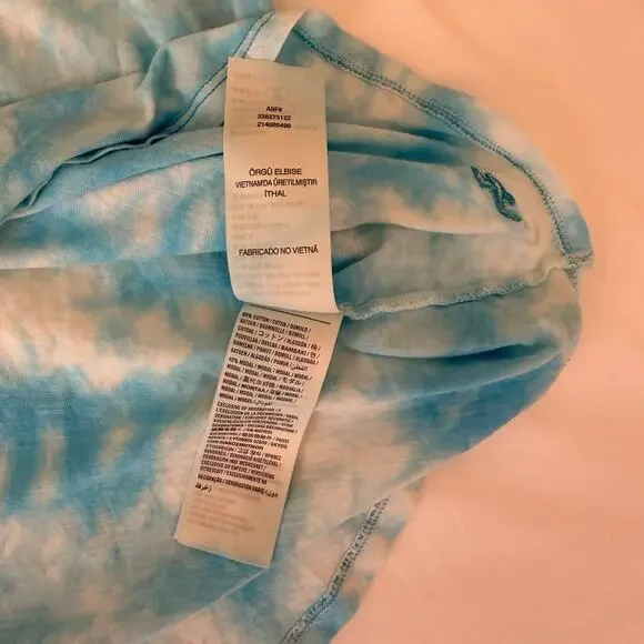 Hollister Blue Tie-Dye Racerback Tank Top | Size Small | Lightweight Summer Top - Picture 7 of 8